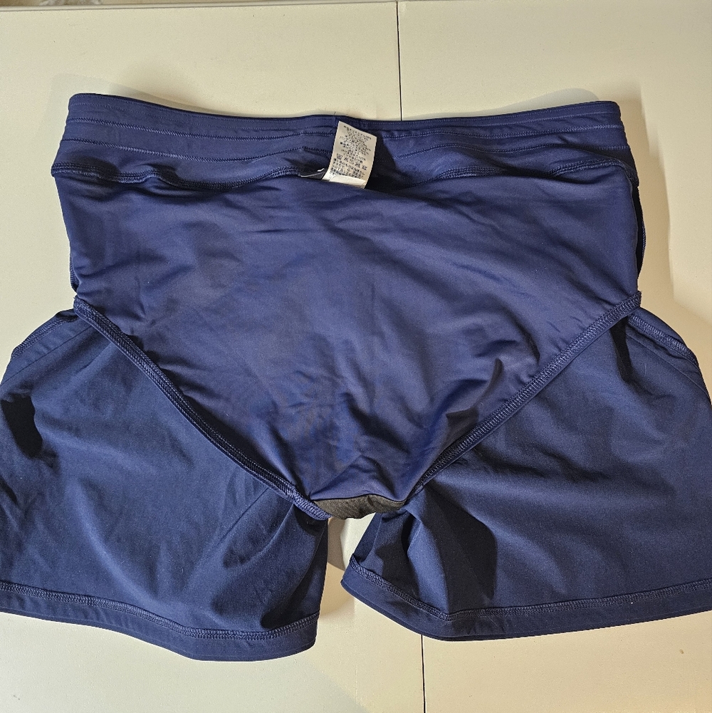 Lands' End Swim Shorts Size 16 Navy Blue Pockets Full Bottom - Picture 5 of 11